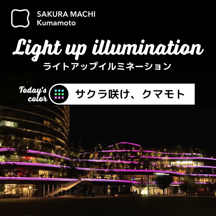ライトアップイルミネーション桜・サクラ咲け、クマモト
