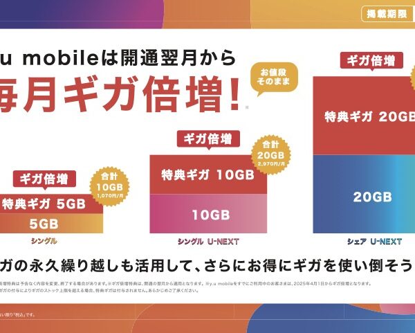 『y.u mobile』キャンペーン🎉
